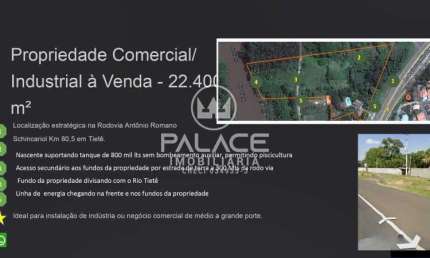 Terreno à venda na Ponte Alta, Tietê , 22400 m2 por R$ 1.350.000