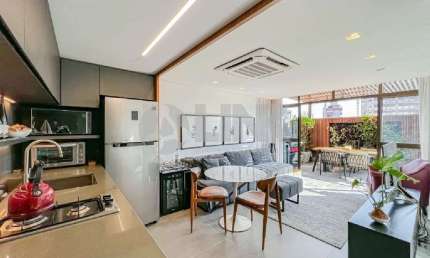 Apartamento estilo Loft mobiliado de 1 quarto com 2 vagas à venda no bairro Moinhos de Vento em Porto Alegre