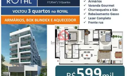 Apartamento com 3 quartos à venda na Estrada Pau-ferro, 250, Pechincha, Rio de Janeiro, 78 m2 por R$ 599.000