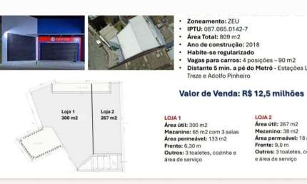 Loja, 567 m² - venda por R$ 12.500.000,00 ou aluguel por R$ 37.130,00/mês - Santo Amaro - São Paulo/SP
