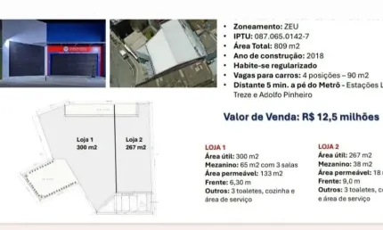 Loja, 567 m² - venda por R$ 12.500.000,00 ou aluguel por R$ 37.130,00/mês - Santo Amaro - São Paulo/SP