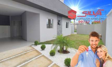 Casa  c/75m² - 02 Quartos - Garagem Coberta  - Quintal c/ Churrasqueira -  Pinhais - Pr