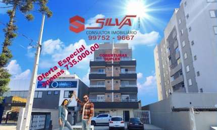 Cobertura Duplex c/137m² - 02 Qtos sendo 01 Suítes Master c/ Sacadas - Espaço Gourmet c/ Terraço - 02 Garagens Cobertas - Centro de Pinhais - Pr