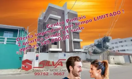Apartamento no Centro - c/66m² - 02 Qtos sendo 01 Suíte c/ Sacada - Sala de Estar c/ Sacada c/ Churrasqueira - Pinhais - Pr