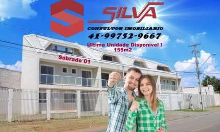 obrado c/155m²  - 02 Qtos c/ Sacadas sendo 01 Suíte -  Amplo Ático p/ 3º Quarto -  Bairro Emiliano Perneta -  Pinhais