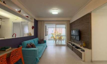 Varanda gourmet | Vista mar | Lazer | Prédio novo | 3 Dormitórios (2 suítes), 2 vagas, Apartamento na Praia das Pitangueiras, Guarujá-SP