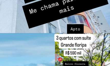 Apto 3 quartos com suite, c/ mobilia, na Grande Floripa