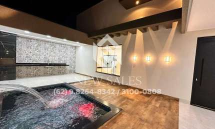 Casa nova com 3 quartos (1 suíte), piscina aquecida - Setor Três Marias