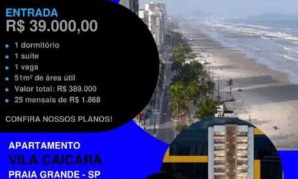 MORE A 2 QUADRAS DO MAR * ENTRADA DE 39 MIL - PAGUE FACIL! POUQUISSIMAS UNIDADES!!