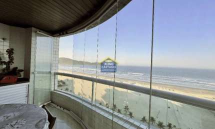 LOUCURA!! FRENTE MAR NA GUILHERMINA COM VISTA IMPERDÍVEL E MOBILIADO - 3 DORMS - 140M²