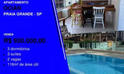 3...2...1...OPORTUNIDADE! 3 SUÍTES COM 2 VAGAS PERTO DO MAR POR APENAS...
