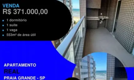 Olha isso entregando - fase final - prédio frente mar - 1 dorm com suíte!