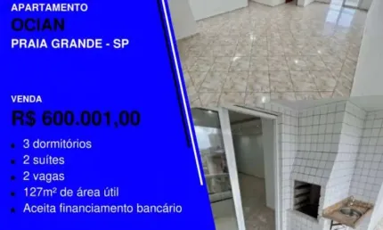 PRESTA ATENÇÃO QUE ESSE VAI RÁPIDO * 1 QUADRA DO MAR 3 DORMITÓRIOS COM 2 VAGAS