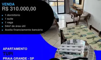 VOCÊ VIU ESTE PERTO DO MAR? 1 DORM LINDO COM SACADA 1 QUADRA DO MAR..