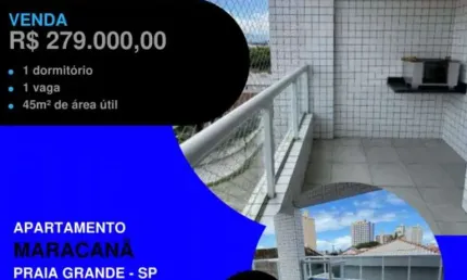 Você viu este apê na quadra do mar? 1 dorm lindo com sacada gourmet e lazer..