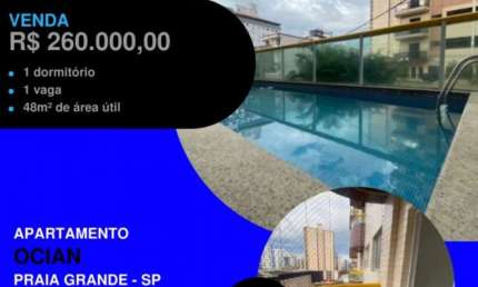 BAIXOU DE 280 MIL POR 260 MIL A VISTA - 1 DORM COM SACADA + LAZER + ELEVADOR POR APENAS...