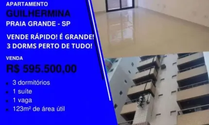 Já viu este? apê 3 dorms  3 quadras da praia na guilhermina com elevador por apenas...