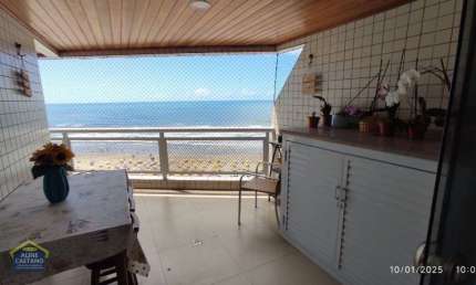 Apartamento Frente Mar com Vista Livre e Definitiva para o mar! 3 dorms!