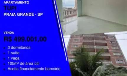 JÁ VIU ESTE? 100 METROS DO MAR APENAS! APÊ 3 DORMS COM ELEVADOR POR APENAS...