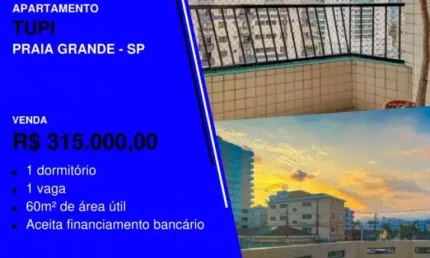VENDE RAPIDINHO VIU! APÊ 1 DORM GRANDE NA TUPI - 200 MTS DO MAR COM ELEVADOR E LAZER