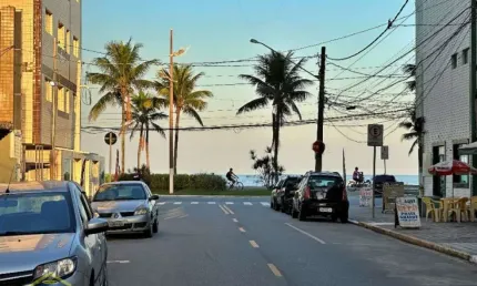 Ap frente rua, vista mar c/02 dorms no parc. direto