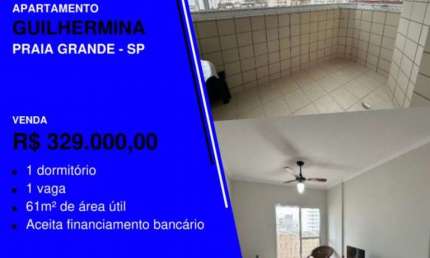 CARACA ESTE É TOP! APÊ 1 DORM GRANDE NA GUILHERMINA - 200 MTS DO MAR COM ELEVADOR E LAZER