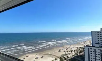 EMPRENDIMENTO FRENTE MAR, SACADA COM UMA BELA VISTA , ANDAR ALTO , MOBILIADO.