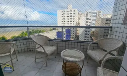 Apartamento com 3 dorms em prédio frente mar - sacada com vista mar!
