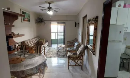 Tupi - apto 01 dorm c/ sacada, 74 m2 , mobiliado  375 mil