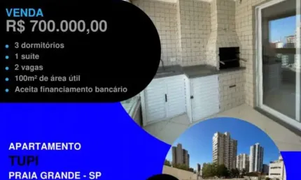 Não fica muito tempo ein! 3 dorms com sacada gourmet a 2 quadras do mar