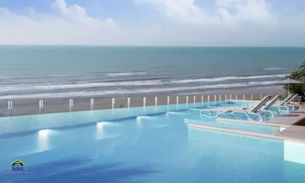 Prédio frente mar- apto 02 dorms c/ sacada  - 627 mil à vista