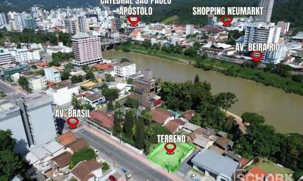Terreno à venda, 360 m² por R$ 750.000,00 - Ponta Aguda - Blumenau/SC