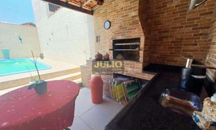 Sobrado à venda em Mongaguá, Balneário Plataforma II, com 3 suítes, com Piscina