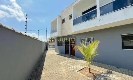 Sobrado à venda em mongaguá, itaóca, com 2 suítes, com 73 m²