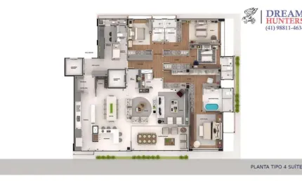 Apartamento com 4 quartos à venda na Rua Professor Pedro Viriato Parigot de Souza, 122, Mossunguê, Curitiba, 288 m2 por R$ 4.500.000