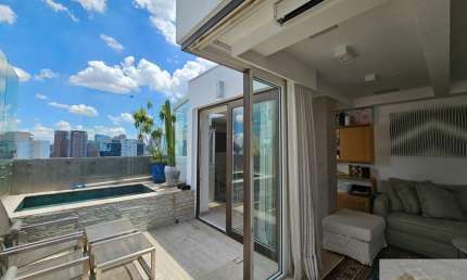 Cobertura duplex, 1 suíte, 2 vagas, vila nova conceição