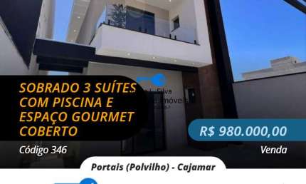 Sobrado no Portal III 3 Dormitórios  3 Suíte 2 com varanda e Piscina !