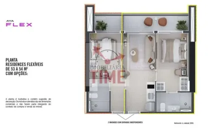 **studios e apartamentos com 1 ou 2 suítes no centro**