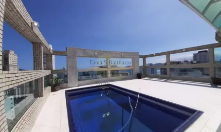 Cobertura com 3 dormitórios, sendo 1 suíte, com piscina privativa, a venda - gonzaga - santos/sp
