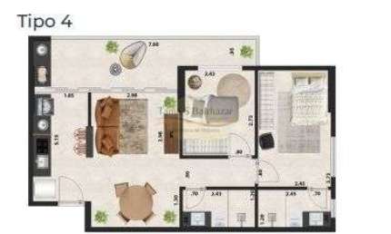 Apartamento com 2 Dormitórios Suíte Sacada à venda  - Marapé -  Santos/SP.