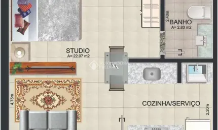 Apartamento com 1 quarto à venda na Rua Fernando Cortez, 553, Cristo Redentor, Porto Alegre, 28 m2 por R$ 289.000