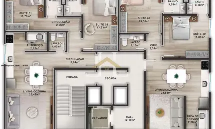 Apartamento para Venda em Balneário Piçarras, Centro, 2 dormitórios, sendo 2 suítes, 1 vaga