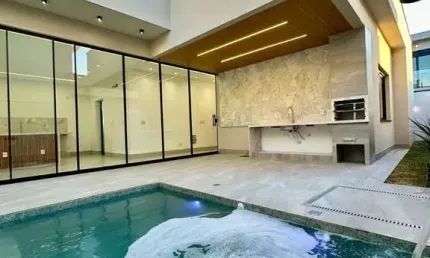 Casa em condomínio fechado com 3 quartos à venda na rua dos acaris qd -24 lt-05, 5, jardins bolonha, senador canedo por r$ 1.395.000