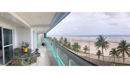 APARTAMENTO 2 DORM - VARANDA GOURMET - PÉ NA AREIA E VISTA MAR- JARDIM REAL - PG