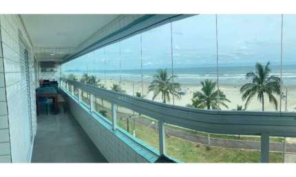 APARTAMENTO 2 DORM - VARANDA GOURMET - PÉ NA AREIA E VISTA MAR- JARDIM REAL - PG