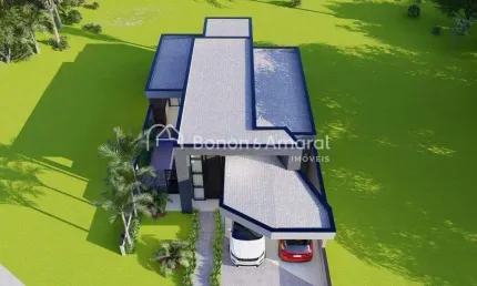 Casa térrea com 3 suítes e piscina no terras da estância - paulínia