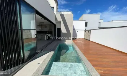 &amp;#34;Sobrado Novo e Moderno com 3 Suítes e Piscina à Venda no Condomínio Mont Alcino - Valinhos&amp;#34;
