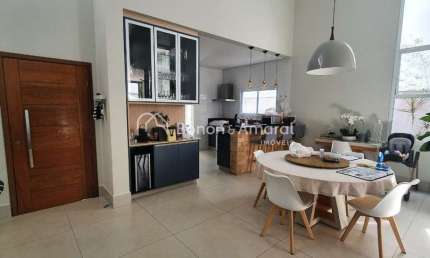 Casa térrea com 3 suítes, living integrado, espaço gourmet, 204 m² no Zermatt, Swiss Park