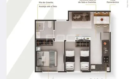 Lindo apartamento à venda no CENTRO de São Carlos - 2 dormitórios e garagem coberta!