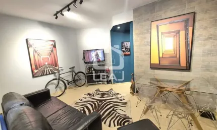 Charmoso apartamento mobiliado à venda no coração do panamby, 43m², 1 dormitório, 1 vaga garagem, r